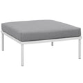 Harmony Outdoor Patio Aluminum Ottoman - White Gray