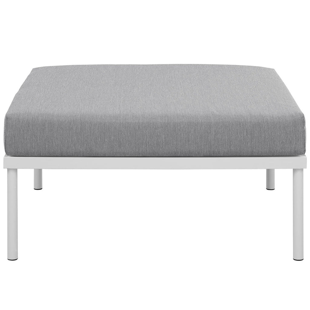 Harmony Outdoor Patio Aluminum Ottoman - White Gray