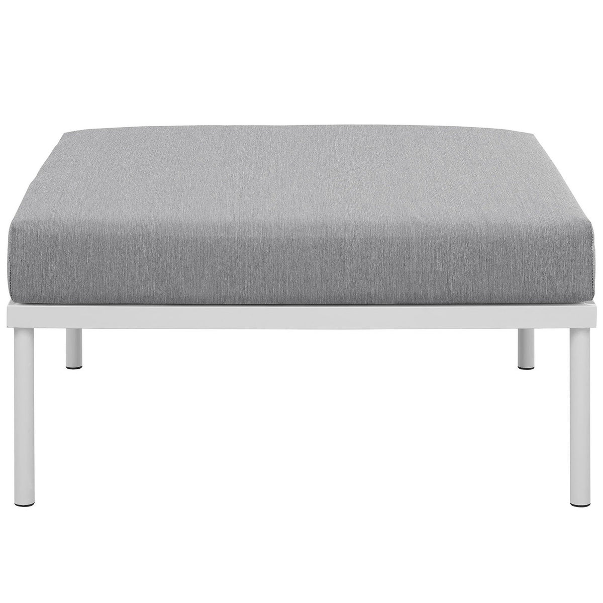 Harmony Outdoor Patio Aluminum Ottoman - White Gray