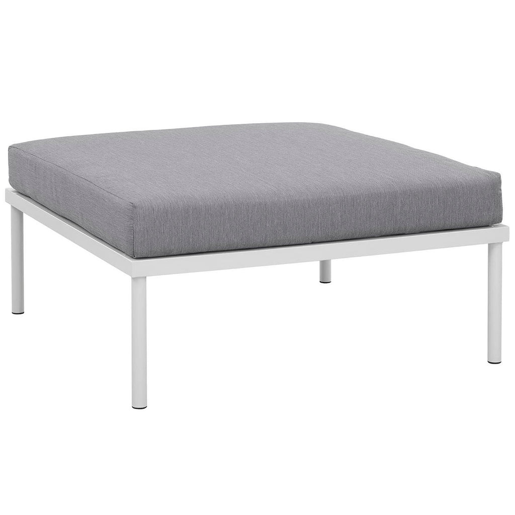 Harmony 3 Piece Outdoor Patio Aluminum Sectional Sofa Set - White Gray