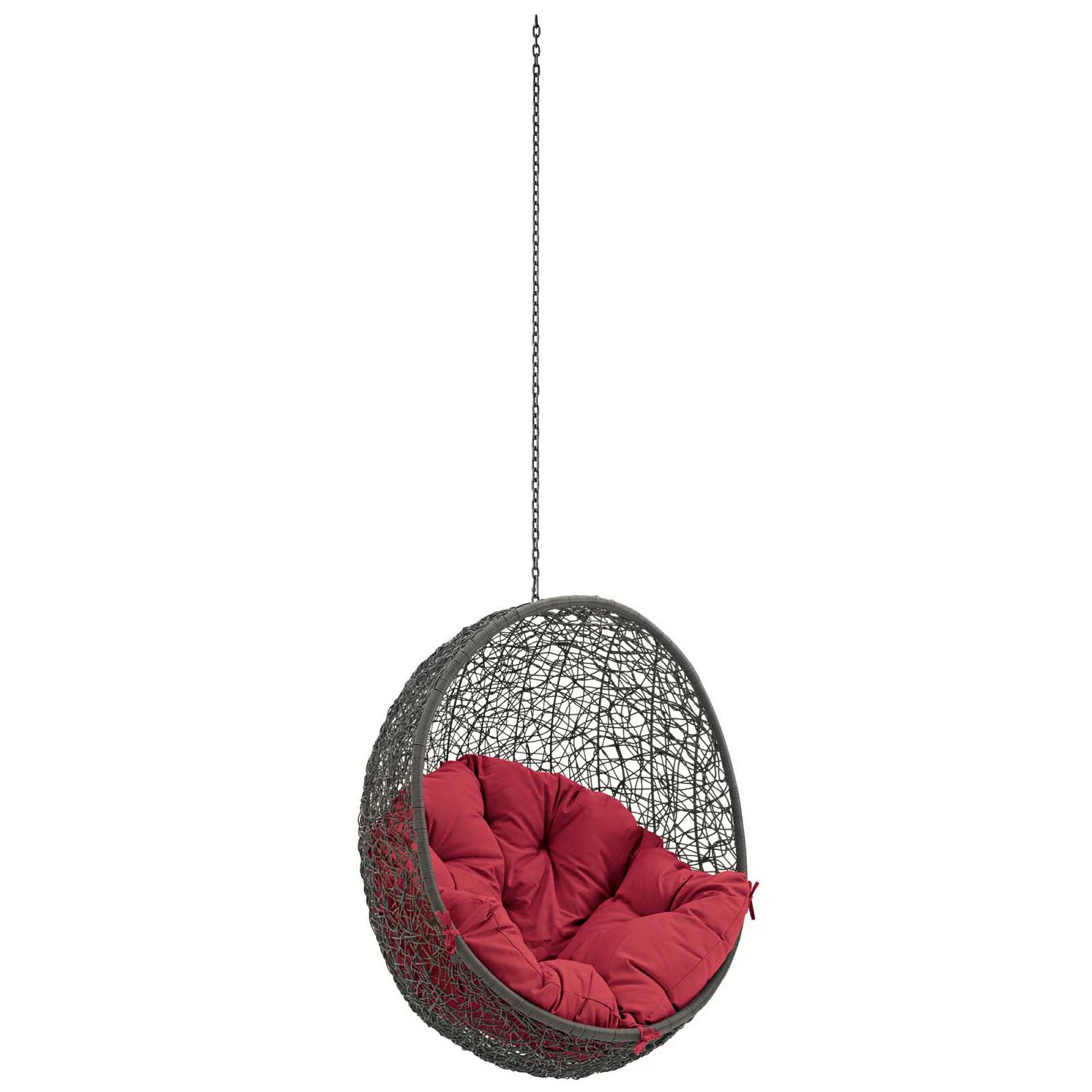 Hide Outdoor Patio Swing Chair Without Stand - Gray Red