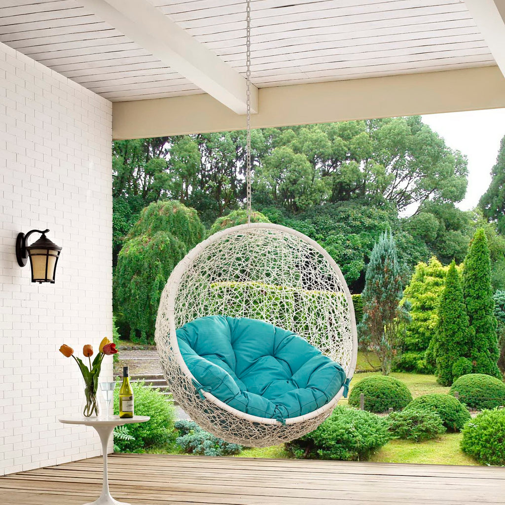 Hide Outdoor Patio Swing Chair Without Stand - White Turquoise