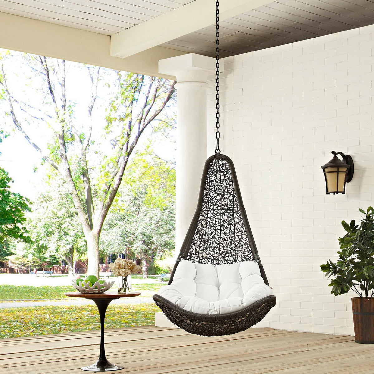 Abate Outdoor Patio Swing Chair Without Stand - Gray White