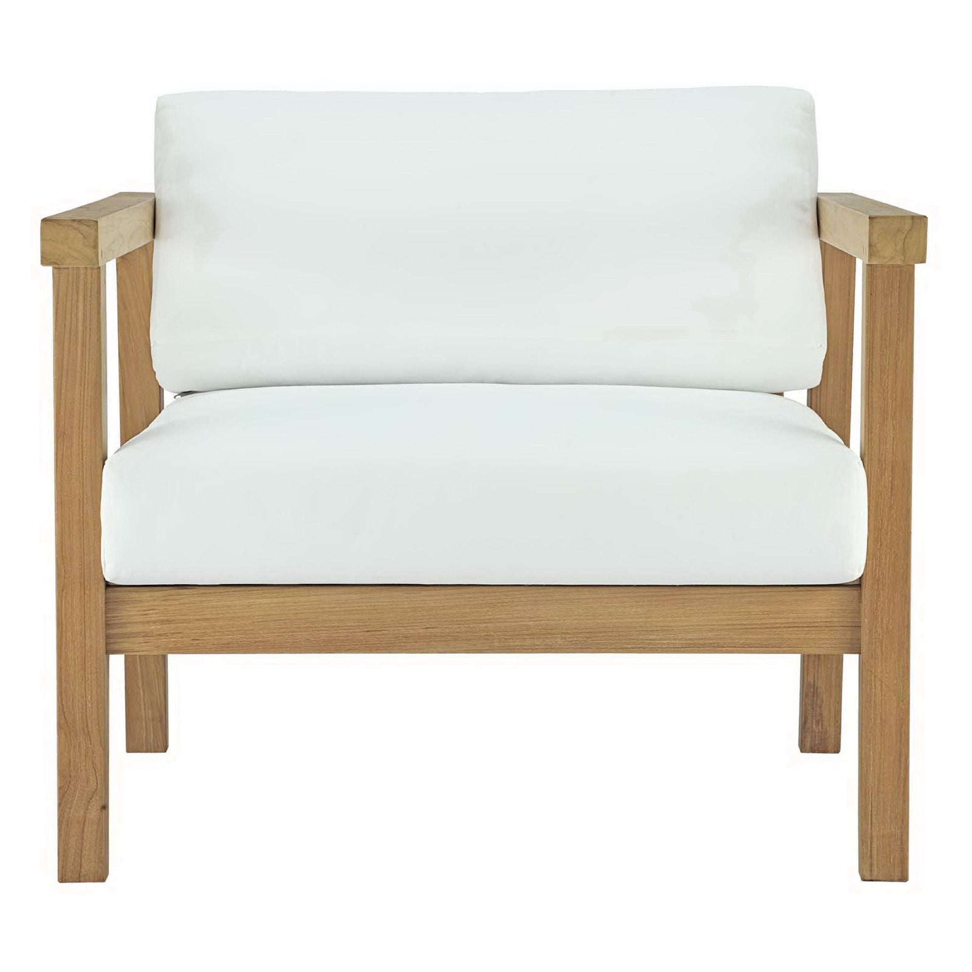 Bayport Outdoor Patio Teak Armchair - Natural White