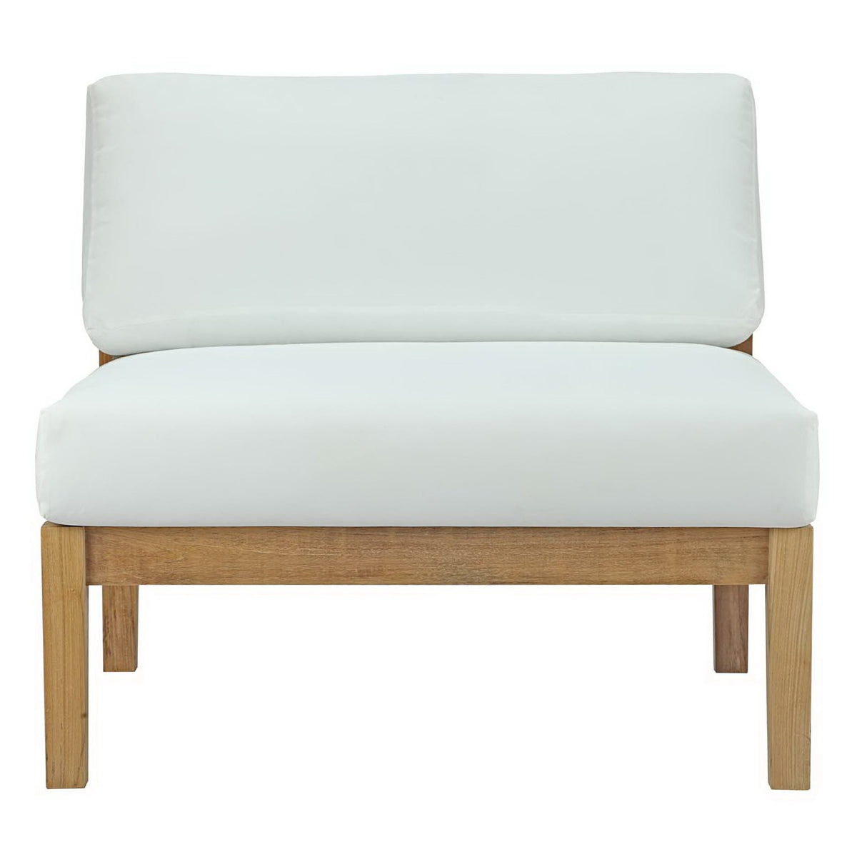 Bayport 4 Piece Outdoor Patio Teak Set - Natural White (2 Armless Chairs, Coffee Table, Loveseat)