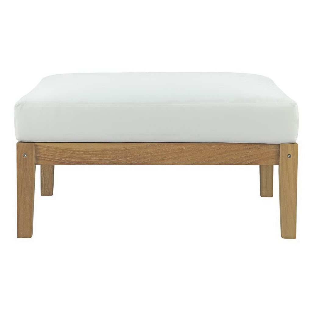 Bayport 6 Piece Outdoor Patio Teak Set - Natural White (2 Armchairs, Coffee Table, 2 Ottomans, Sofa)