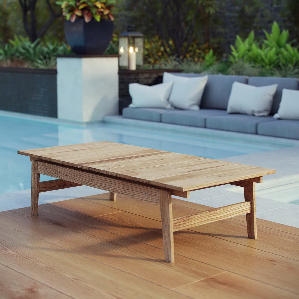 Bayport Outdoor Patio Teak Coffee Table - Natural