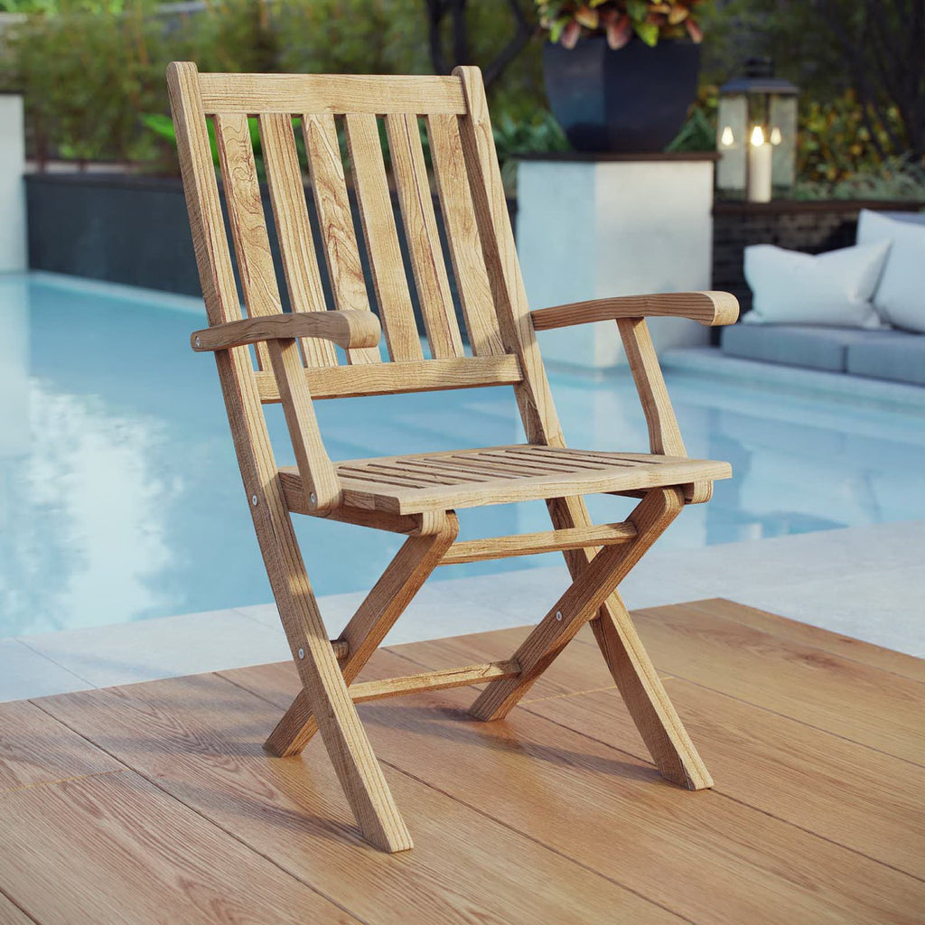 Marina Outdoor Patio Teak Folding Chair - Natural (EEI-2703-NAT)