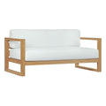 Upland Outdoor Patio Teak Sofa - Natural White