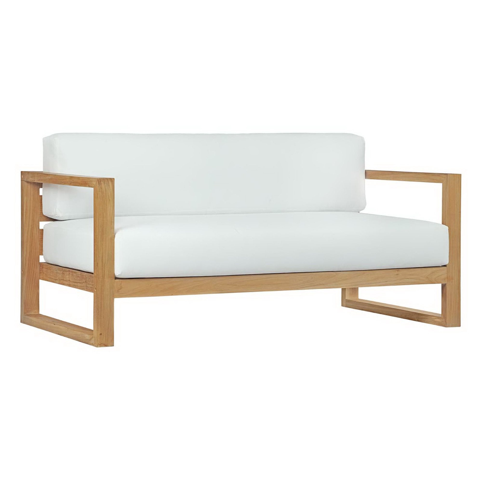 Upland Outdoor Patio Teak Sofa - Natural White