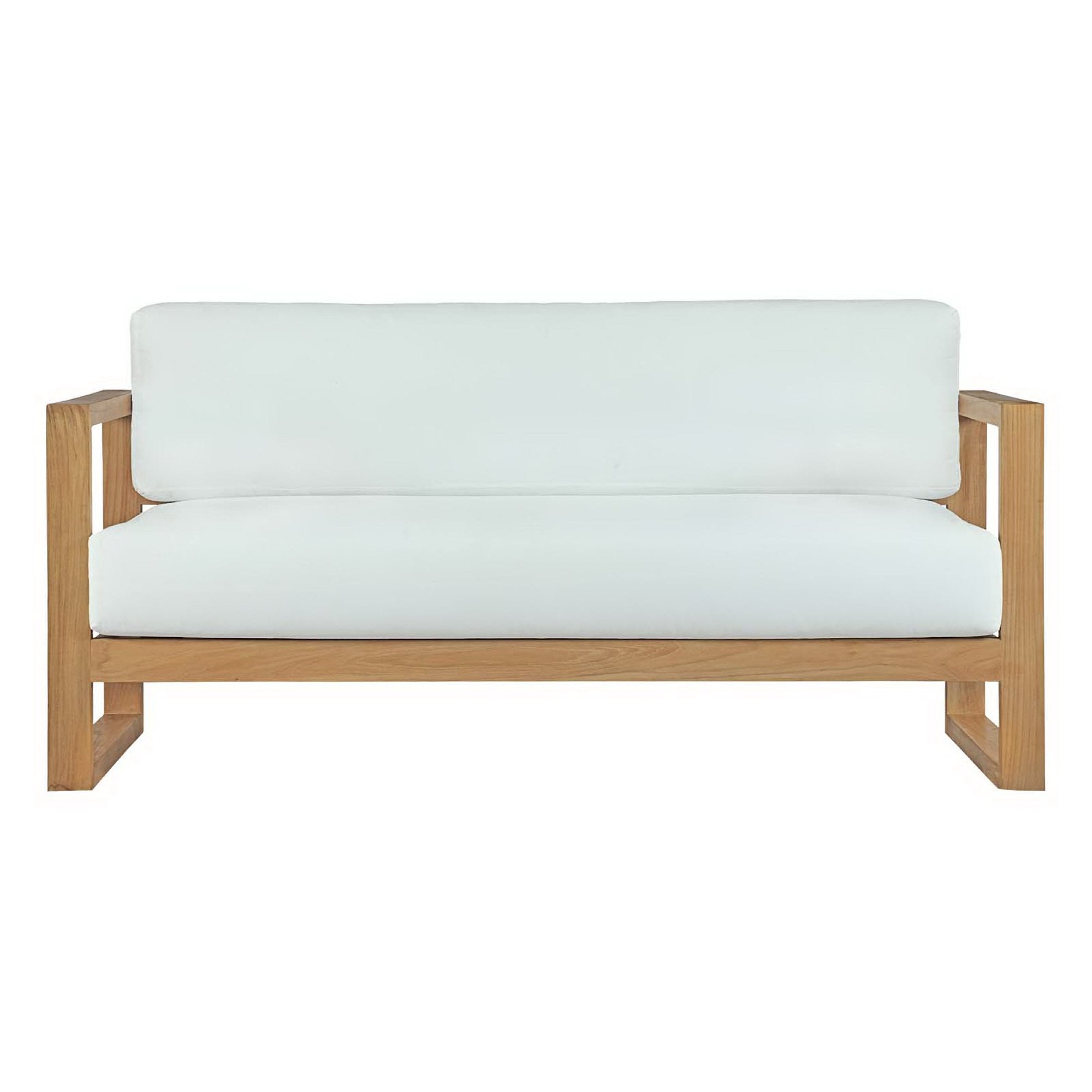 Upland Outdoor Patio Teak Sofa - Natural White