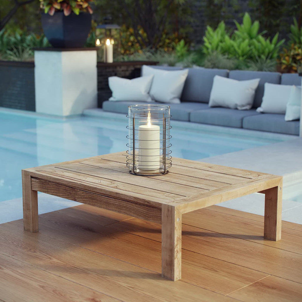 Upland Outdoor Patio Wood Coffee Table - Natural