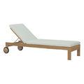 Upland Outdoor Patio Teak Chaise - Natural White