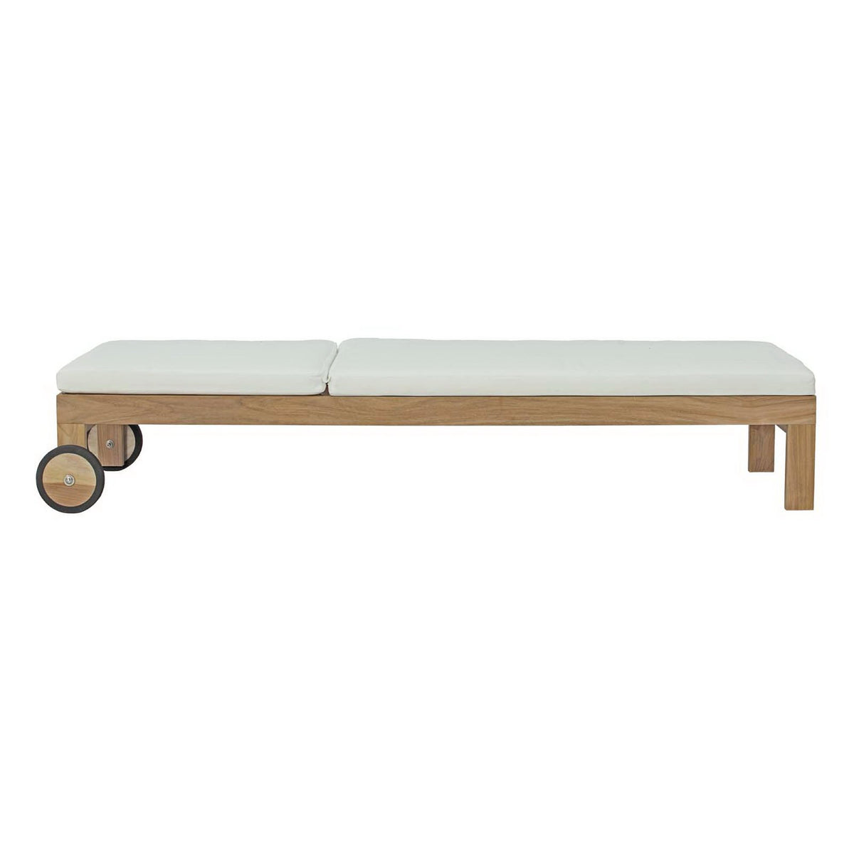 Upland Outdoor Patio Teak Chaise - Natural White
