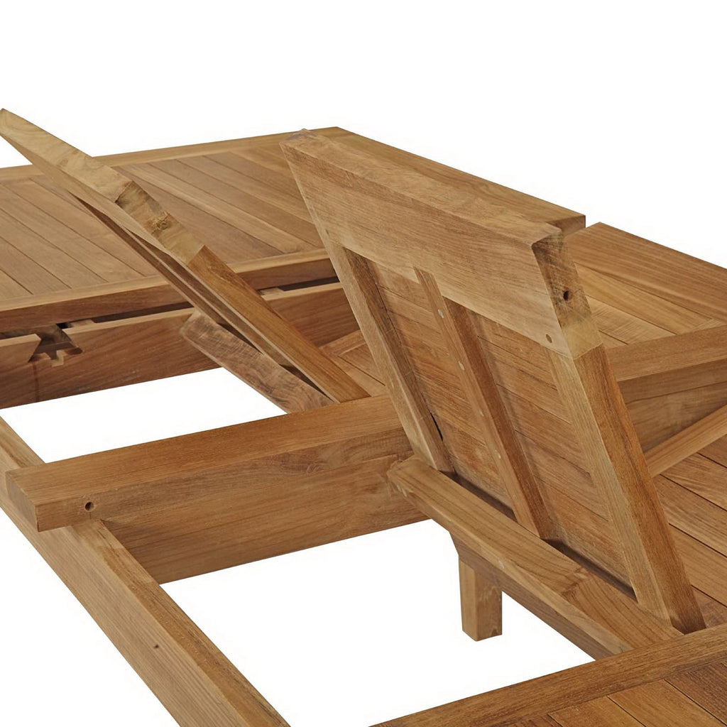 Marina Extendable Outdoor Patio Teak Dining Table - Natural
