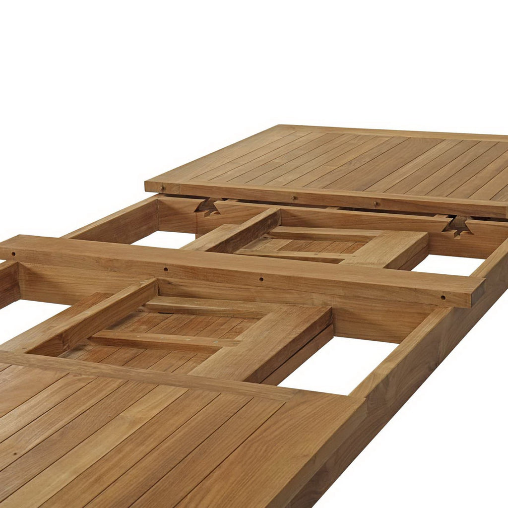 Marina Extendable Outdoor Patio Teak Dining Table - Natural