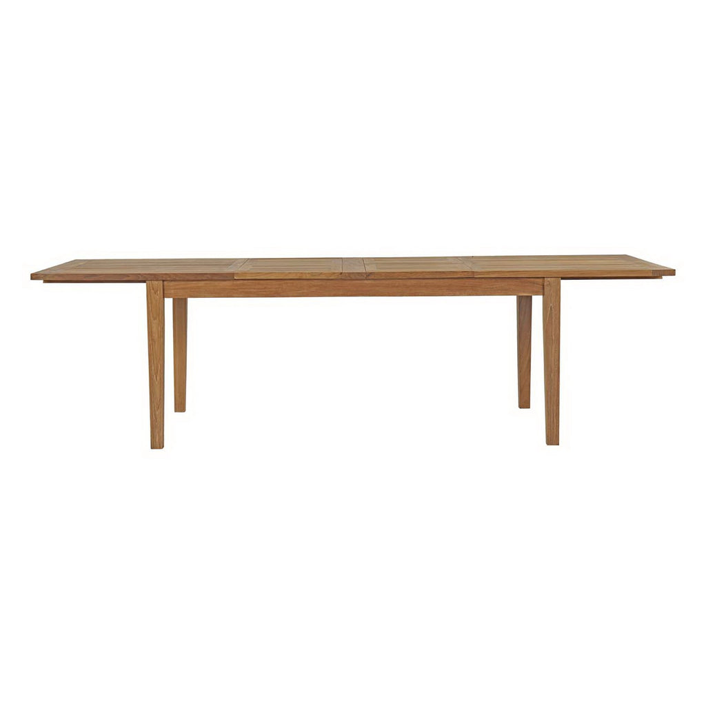 Marina Extendable Outdoor Patio Teak Dining Table - Natural