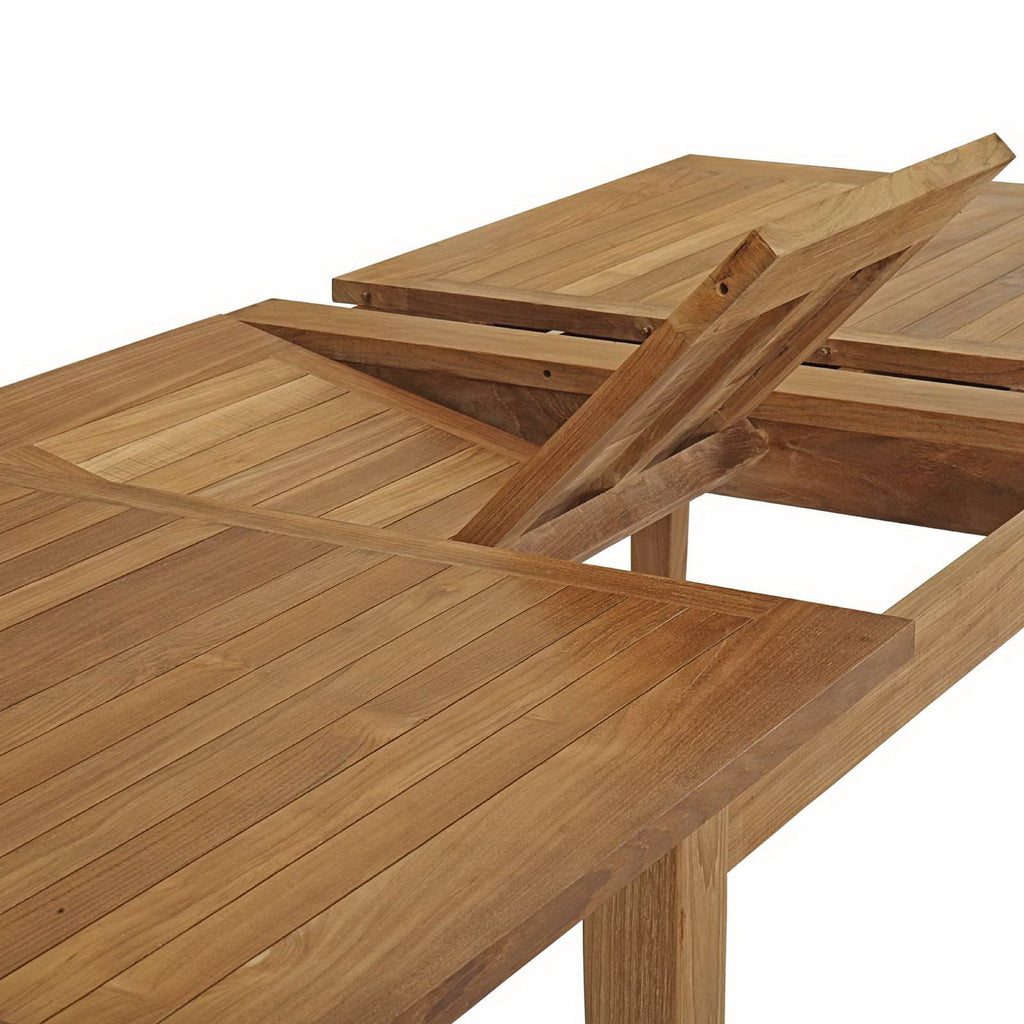 Marina Extendable Outdoor Patio Teak Dining Table - Natural