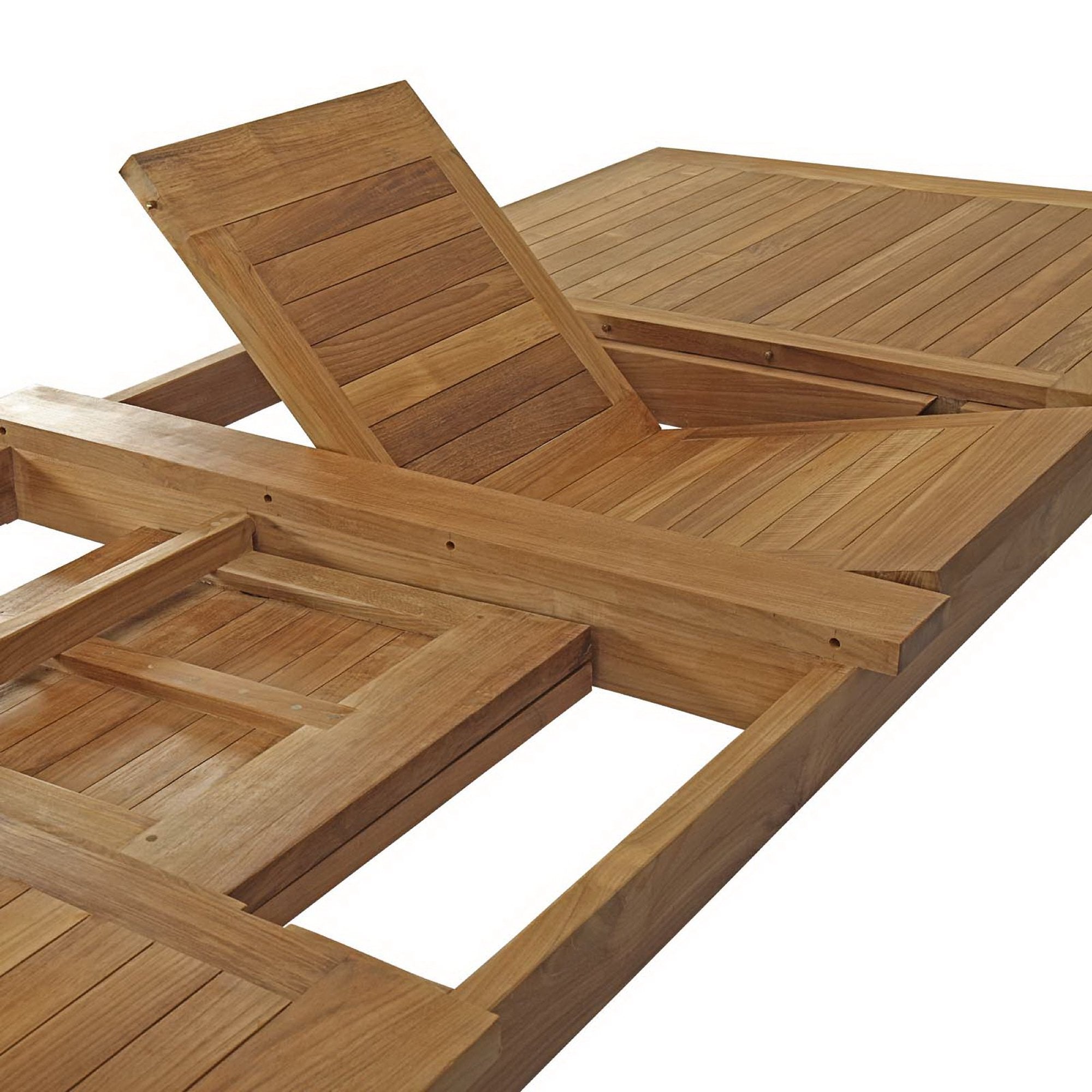 Marina Extendable Outdoor Patio Teak Dining Table - Natural