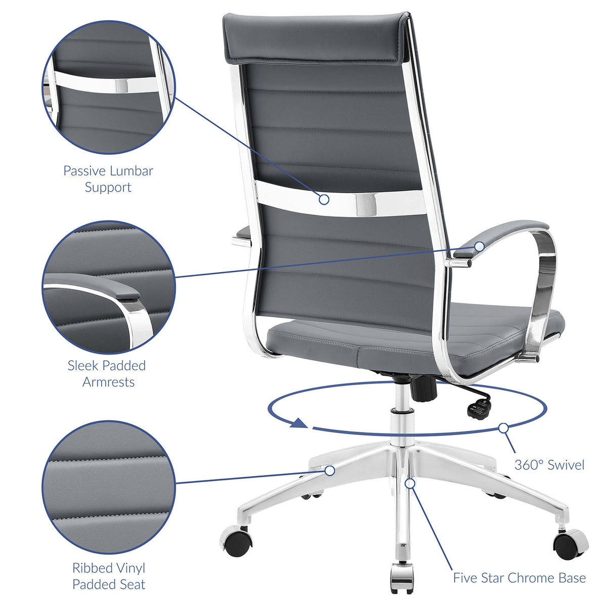 Jive Highback Office Chair - Gray