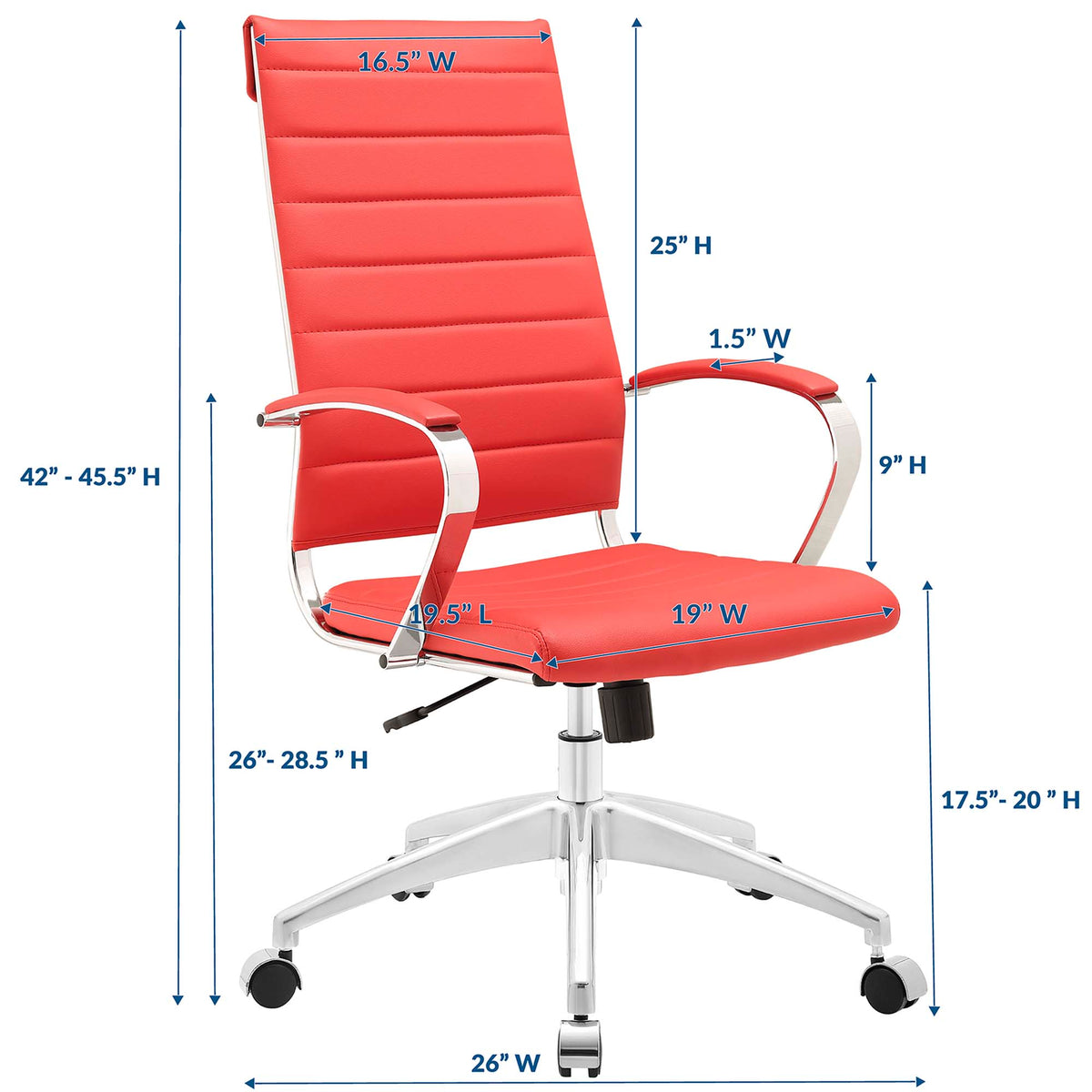 Jive Highback Office Chair - Red