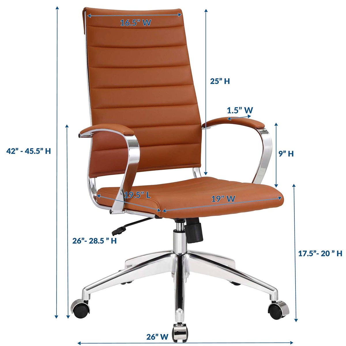 Jive Highback Office Chair - Terracotta