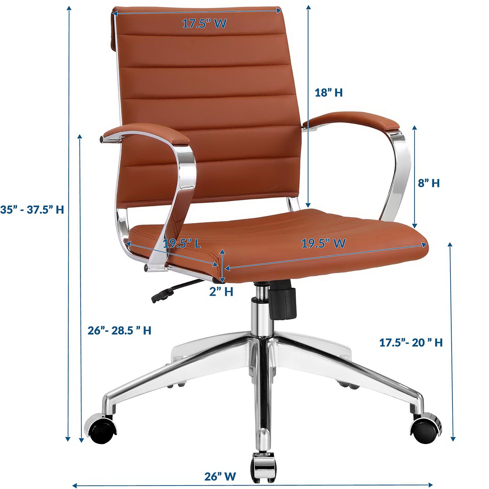 Jive Mid Back Office Chair - Terracotta