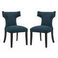 Curve Fabric Dining Side Chair Set of 2 - Azure