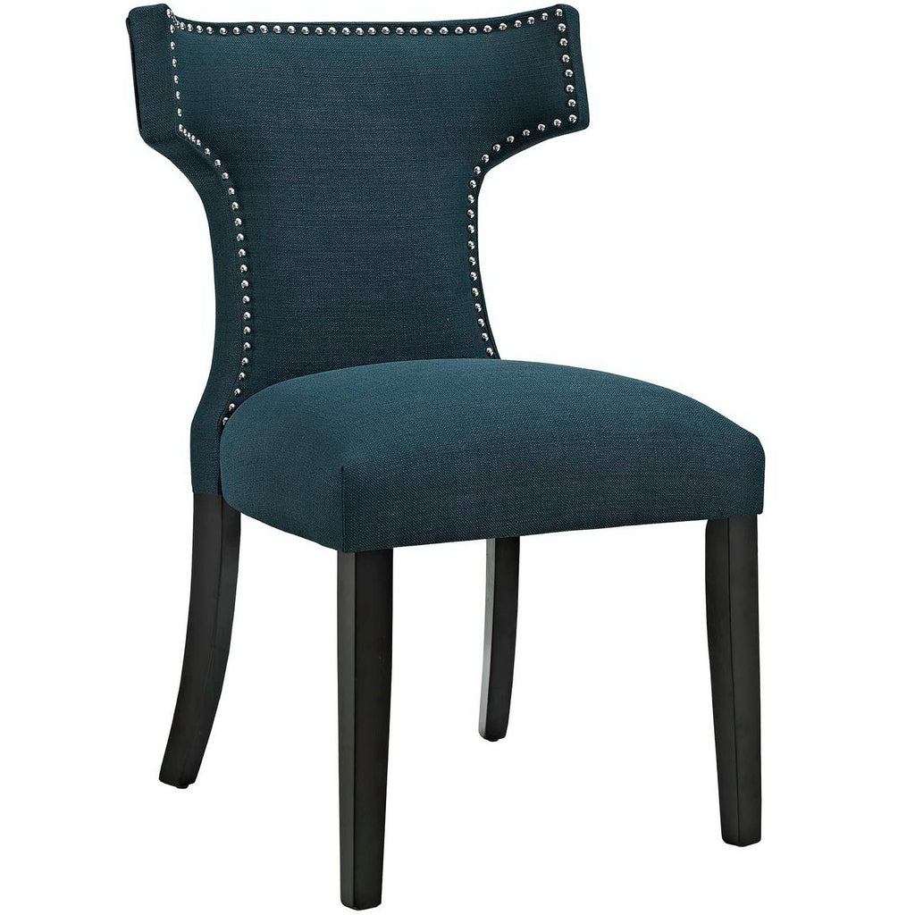 Curve Fabric Dining Side Chair Set of 2 - Azure
