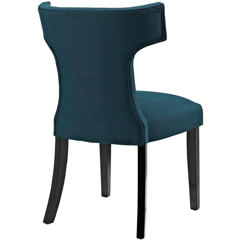 Curve Fabric Dining Side Chair Set of 2 - Azure