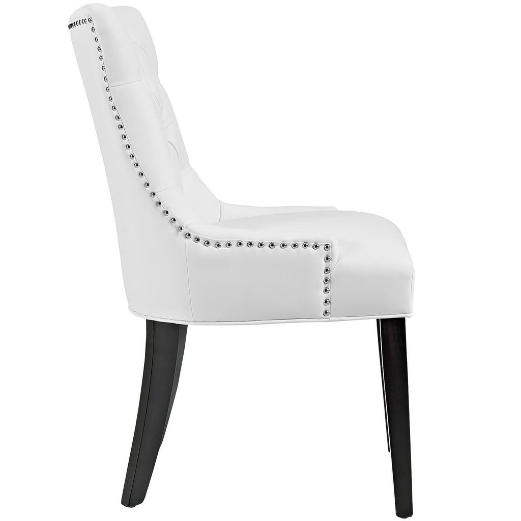Regent Vinyl Dining Side Chair Set of 2 - White