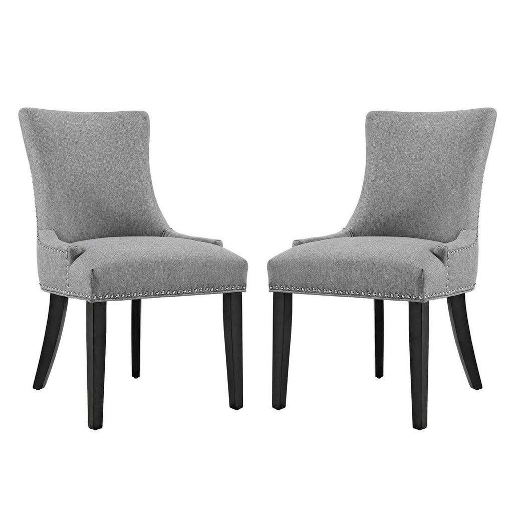 Marquis Fabric Dining Side Chair Set of 2 - Light Gray