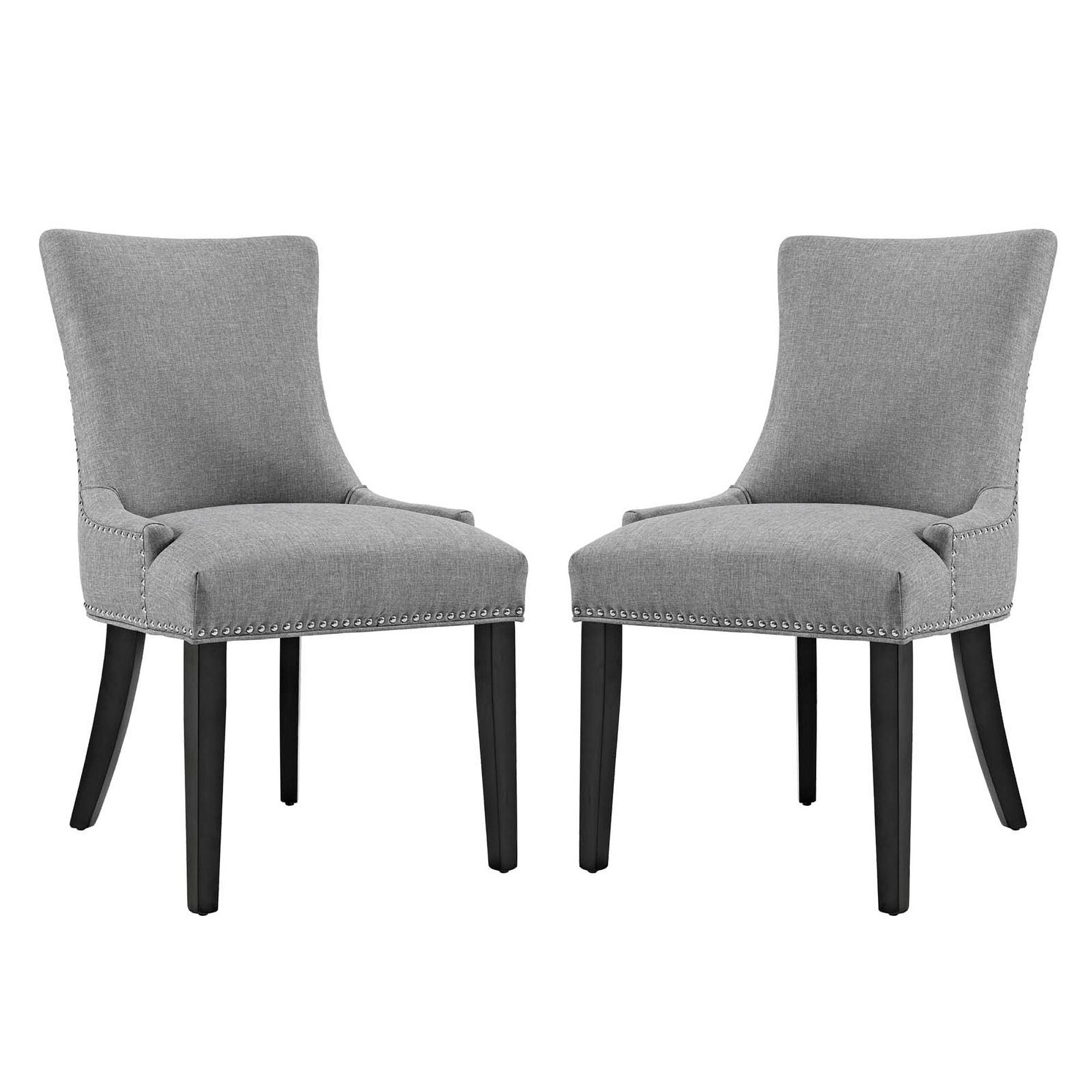 Marquis Fabric Dining Side Chair Set of 2 - Light Gray