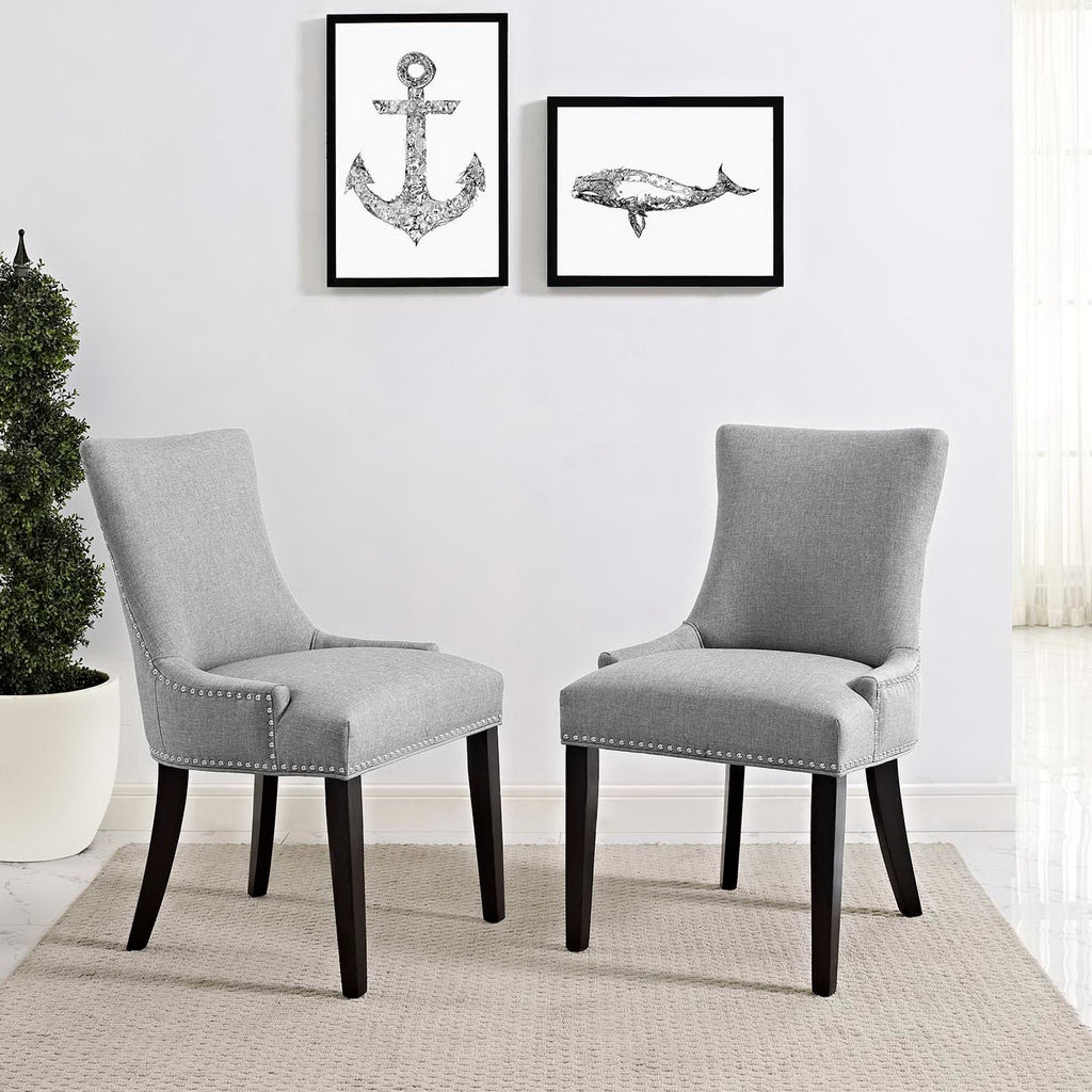 Marquis Fabric Dining Side Chair Set of 2 - Light Gray