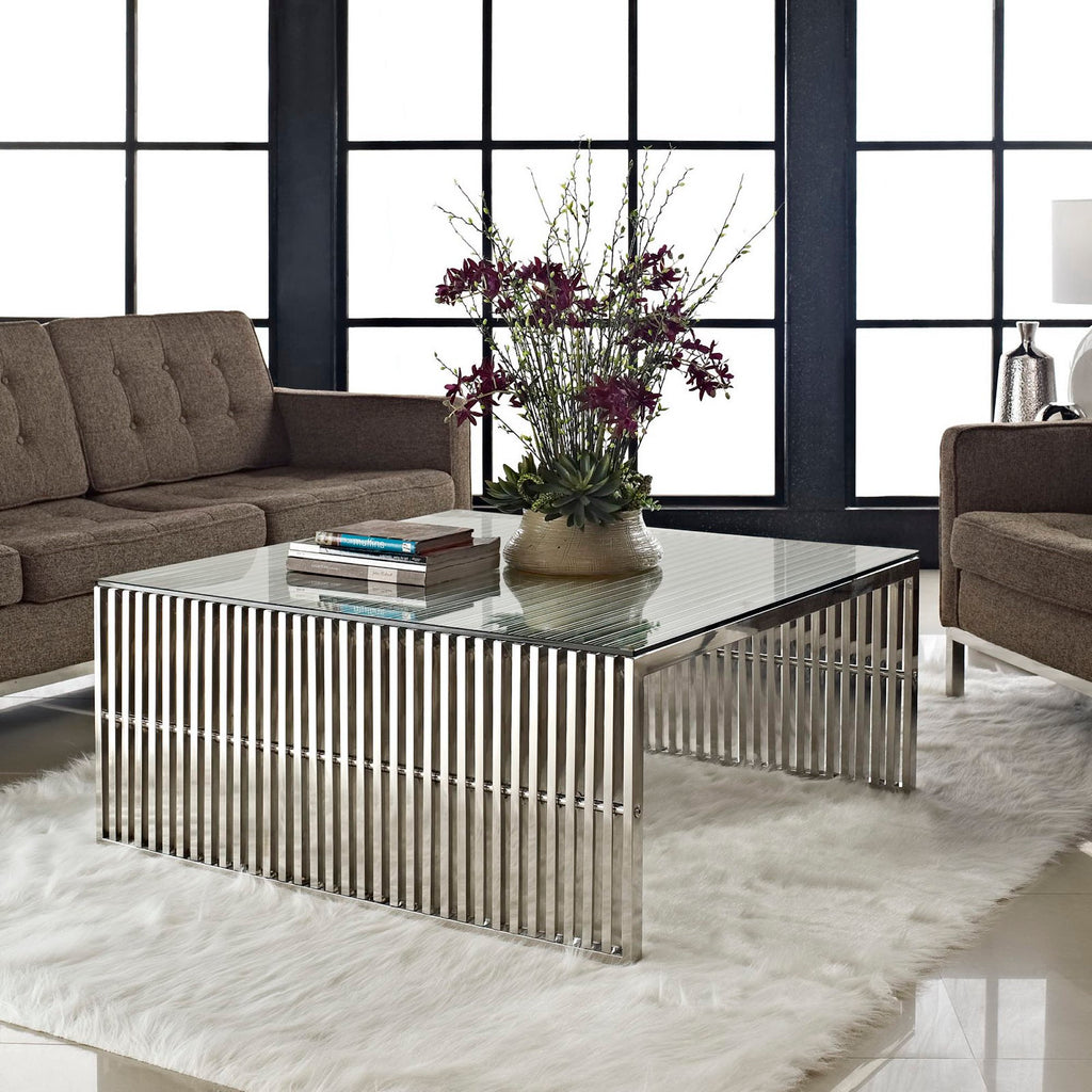 Gridiron Coffee Table - Silver