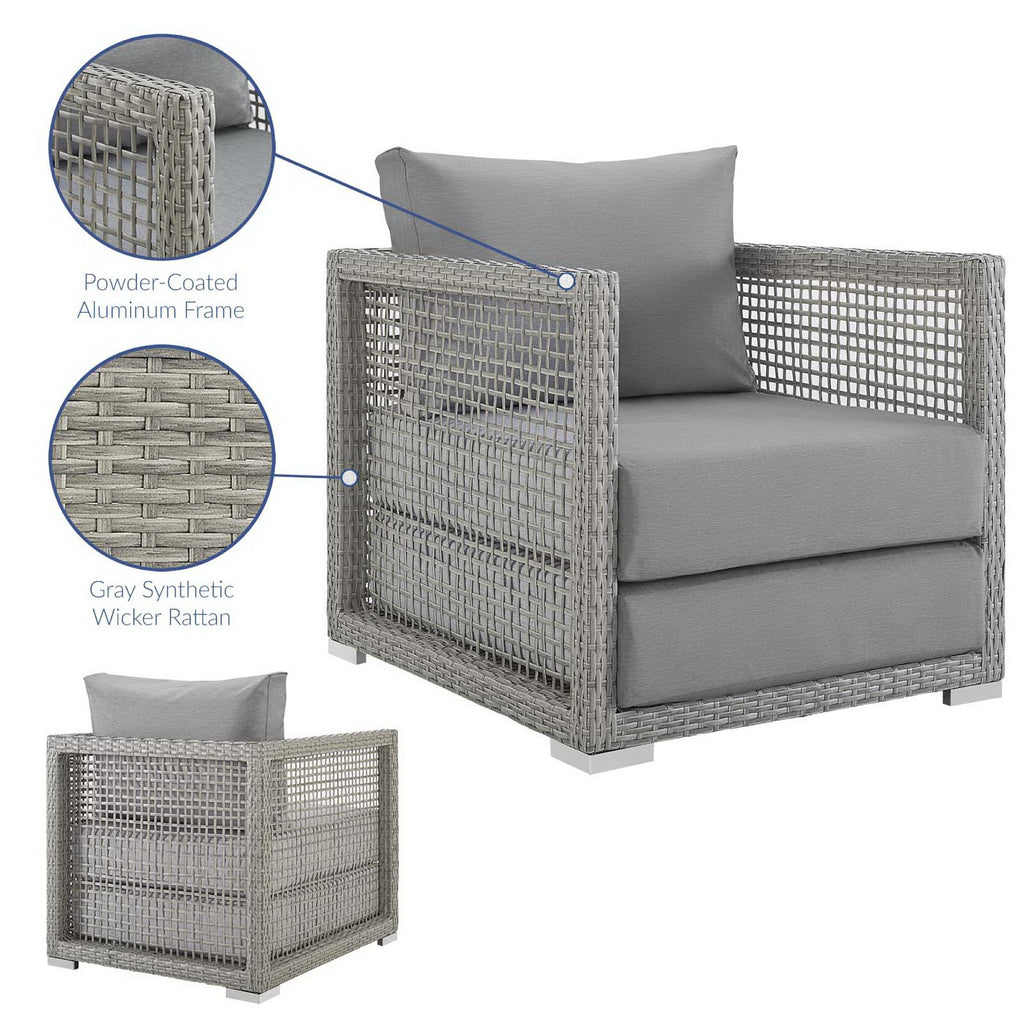 Aura Rattan Outdoor Patio Armchair - Gray Gray