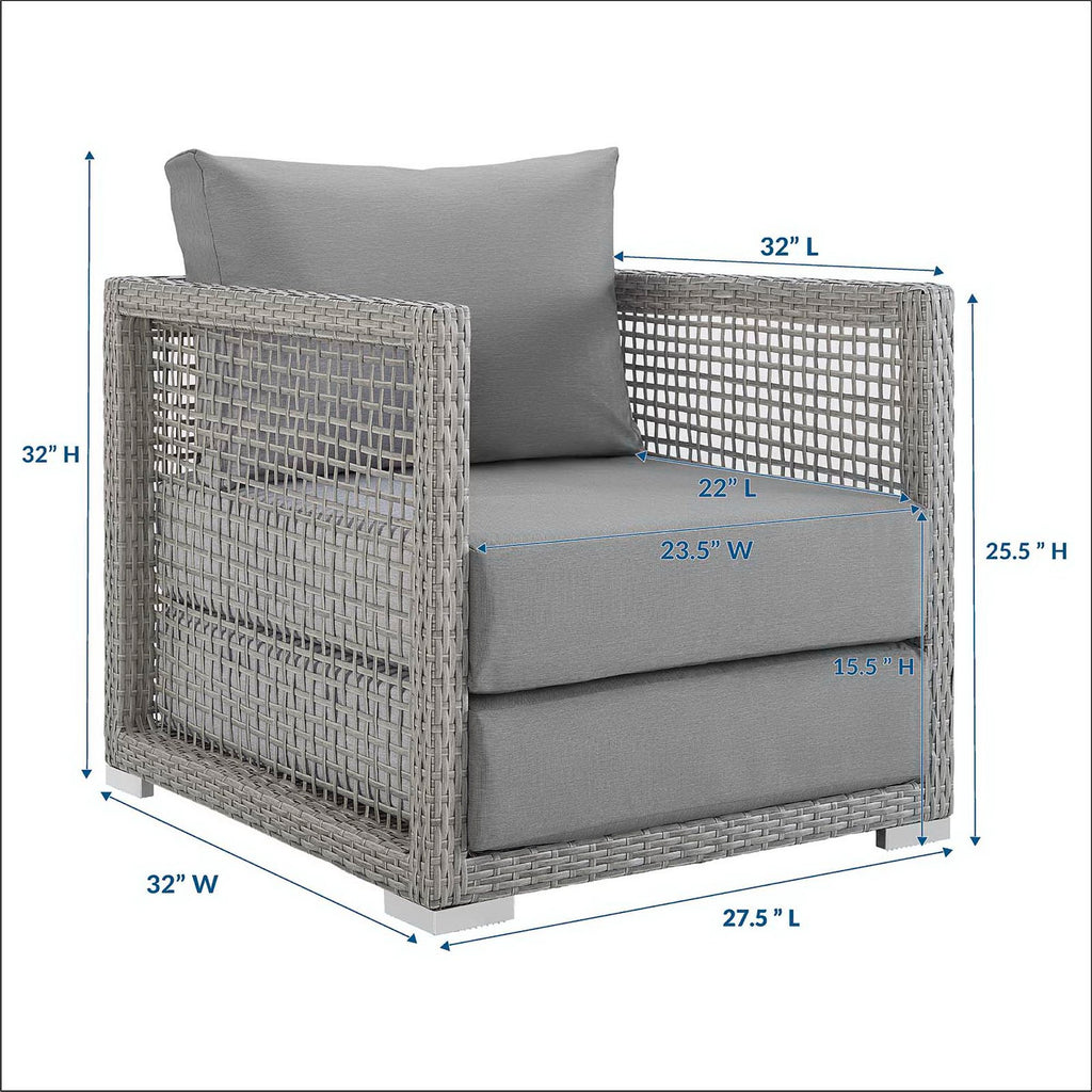 Aura Rattan Outdoor Patio Armchair - Gray Gray