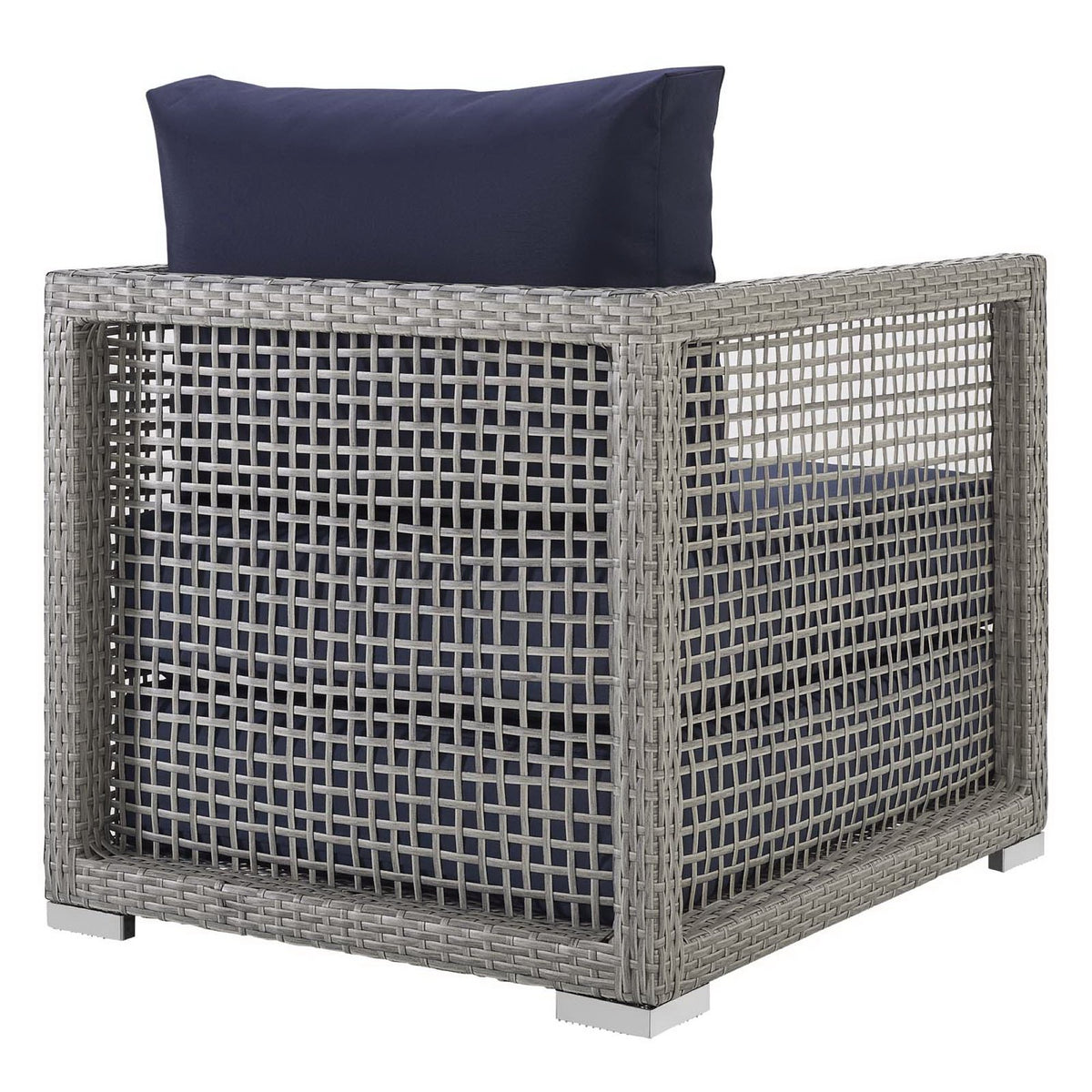Aura Rattan Outdoor Patio Armchair - Gray Navy