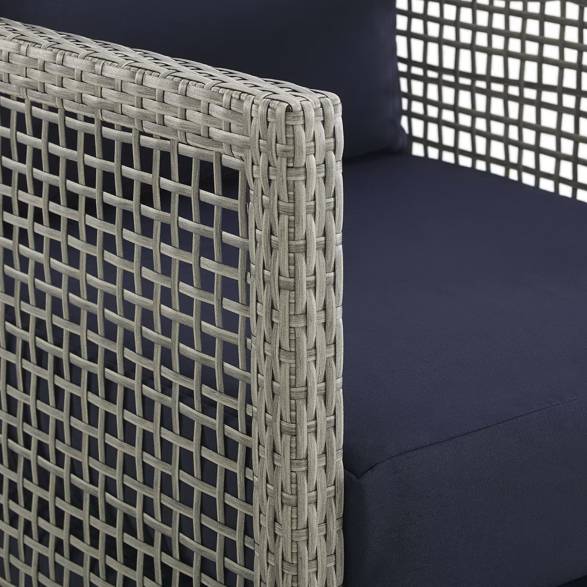 Aura Rattan Outdoor Patio Armchair - Gray Navy
