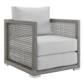 Aura Rattan Outdoor Patio Armchair - Gray White