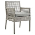 Aura Outdoor Patio Wicker Rattan Dining Armchair - Gray Gray