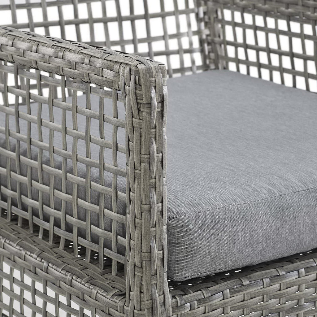 Aura Outdoor Patio Wicker Rattan Dining Armchair - Gray Gray
