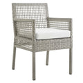 Aura Outdoor Patio Wicker Rattan Dining Armchair - Gray White