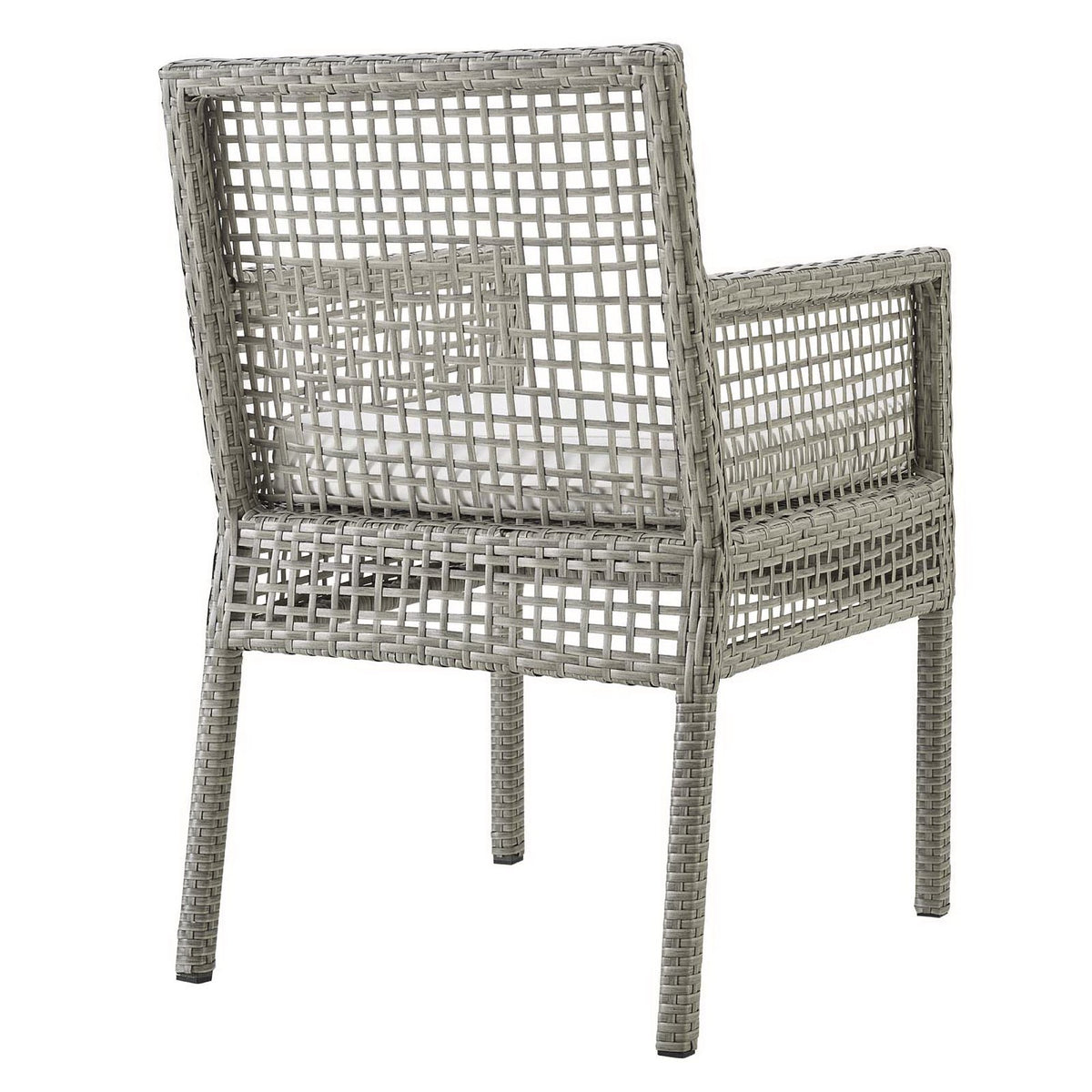 Aura Outdoor Patio Wicker Rattan Dining Armchair - Gray White