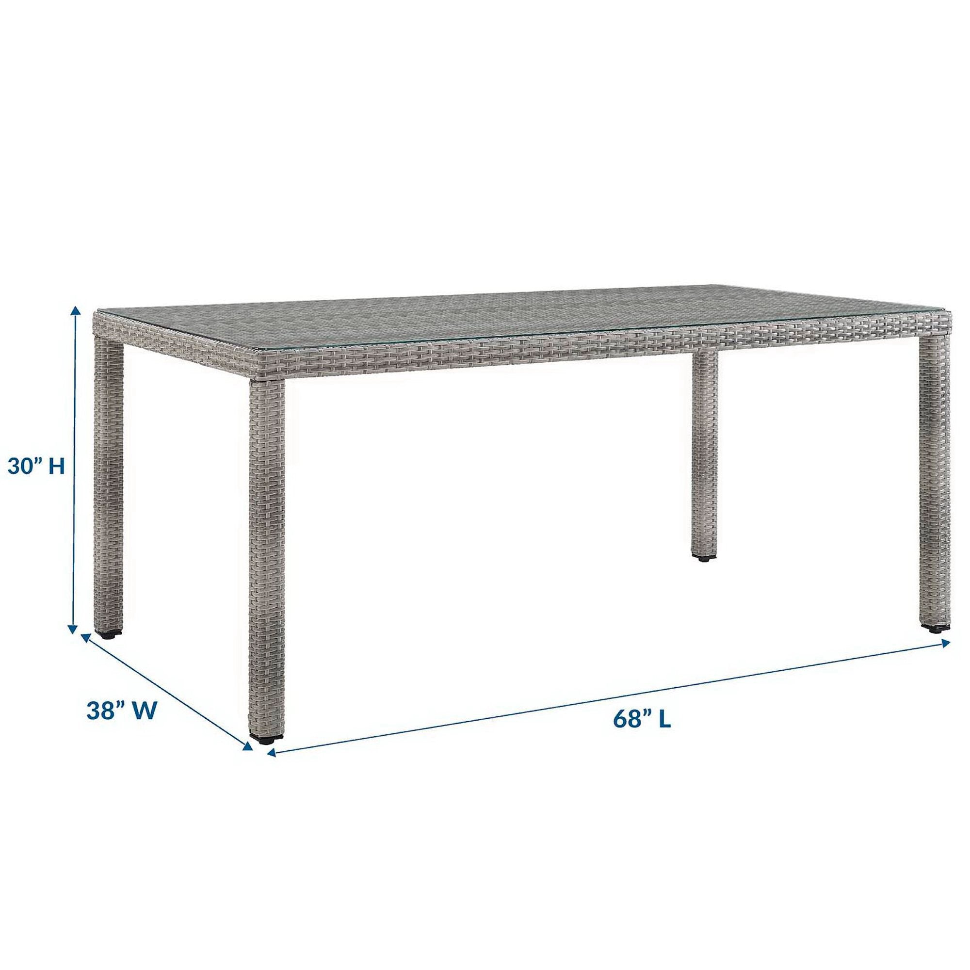 Aura 7 Piece Outdoor Patio Wicker Rattan Set - Gray White