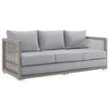 Aura Outdoor Patio Wicker Rattan Sofa - Gray Gray