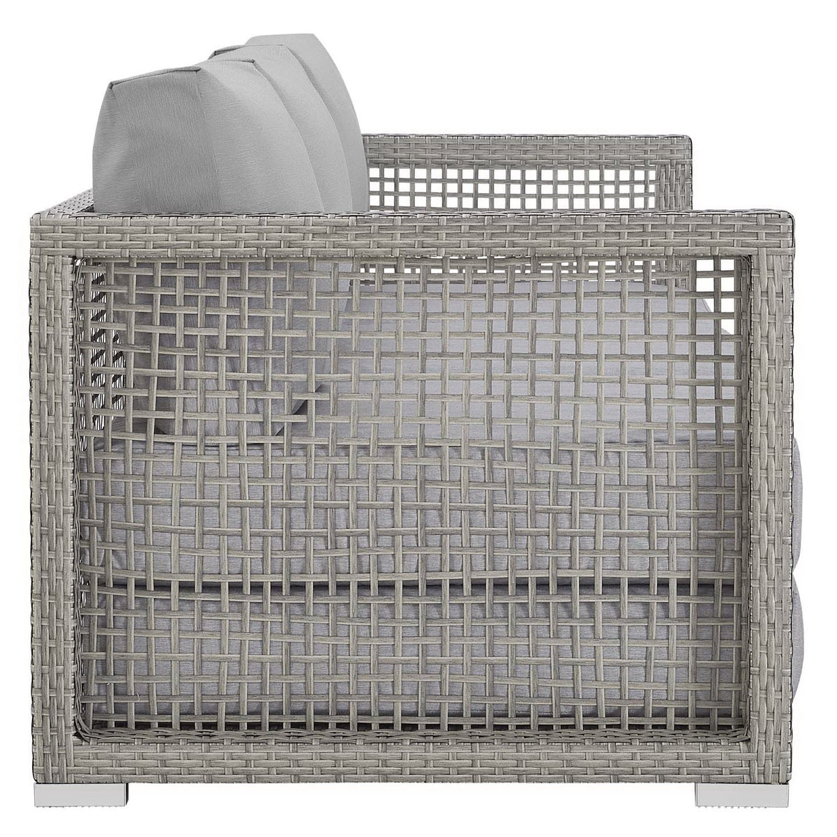 Aura Outdoor Patio Wicker Rattan Sofa - Gray Gray