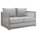 Aura Outdoor Patio Wicker Rattan Loveseat - Gray Gray