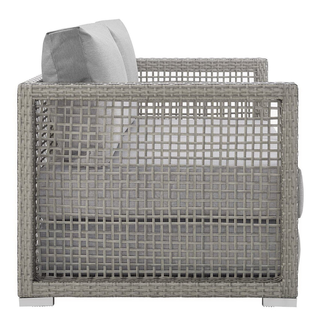 Aura Outdoor Patio Wicker Rattan Loveseat - Gray Gray