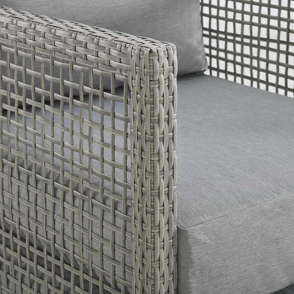 Aura Outdoor Patio Wicker Rattan Loveseat - Gray Gray